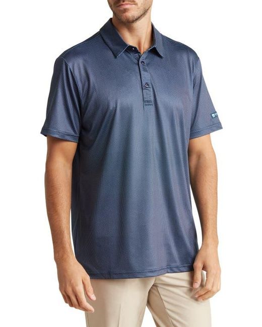 Tom Baine Blue Performance Geometric Polo for men