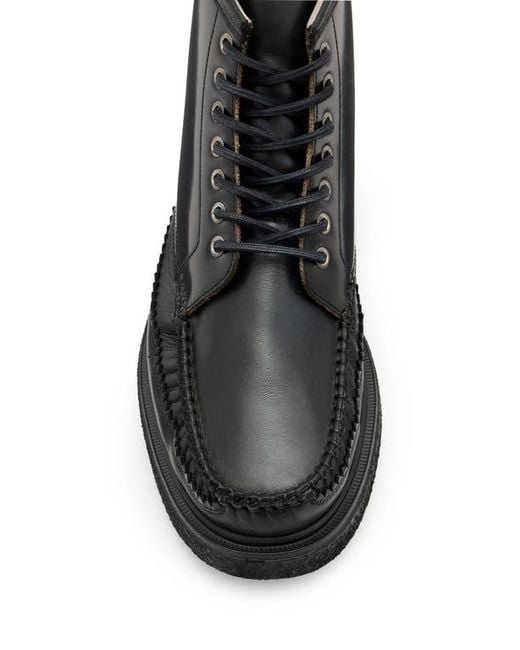 AllSaints Black Gibbs Moc Toe Boot for men