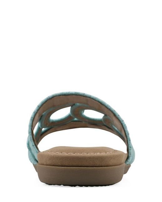 White Mountain Blue Fraly Raffia Slide Sandal