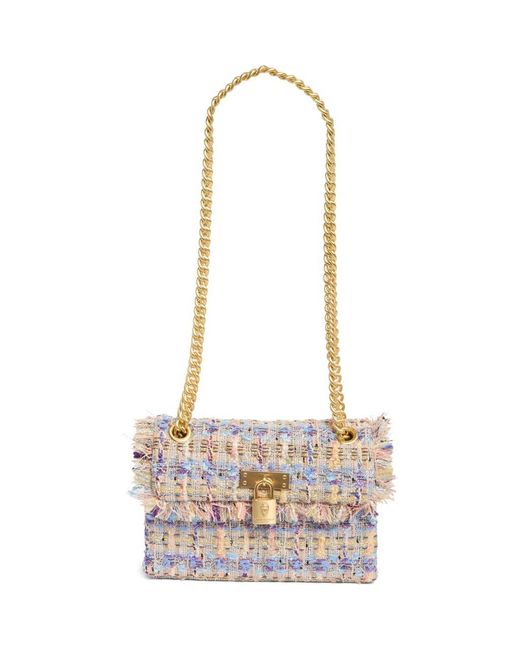 Kurt Geiger White Mini Brixton Lock Shoulder Bag