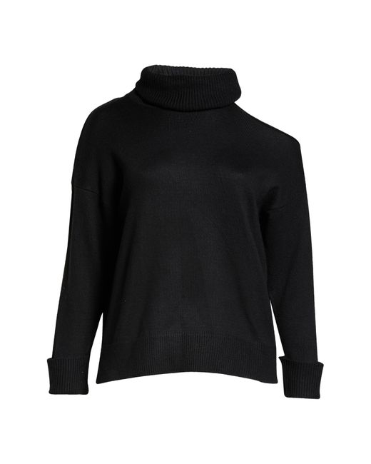 1.STATE Black Cutout Turtleneck Sweater