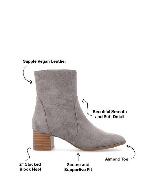 Journee Collection Gray Hayven Tru Comfort Block Heel Bootie