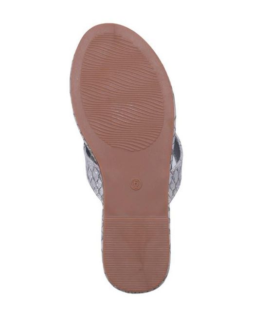 Bebe Gray Python Embossed Thong Sandal