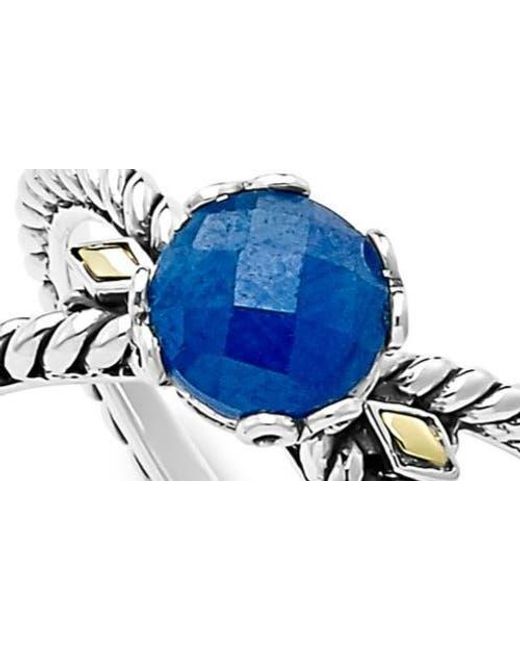Samuel B. Blue Two-Tone X Crossover Band Ring