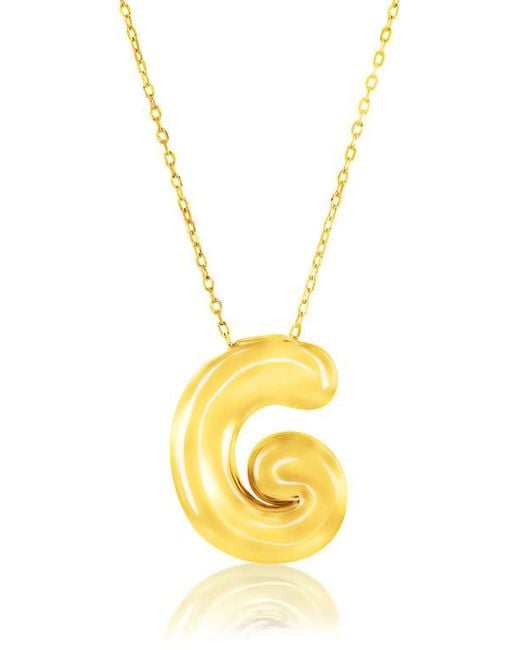Simona Metallic Bubble Initial Pendant Necklace