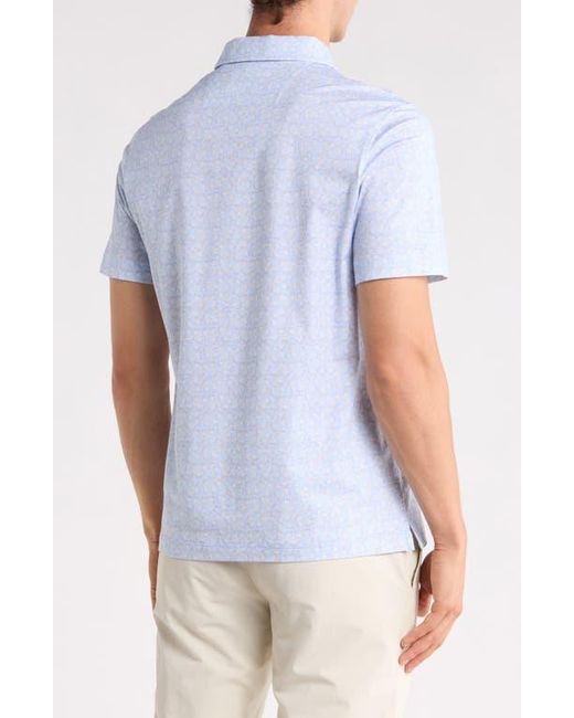 Bugatchi Blue Short Sleeve Polo for men