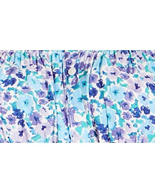 City Chic Blue Lyla Floral Tie Strap Peplum Tank