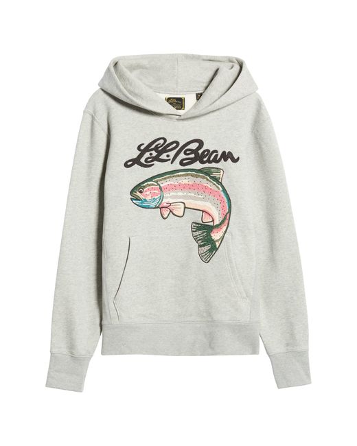 L.L. Bean Cotton X Todd Snyder Embroidered Hoodie Sweatshirt In Gray ...