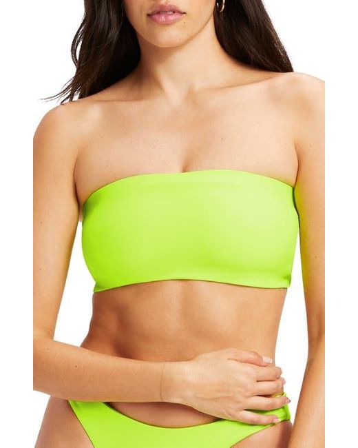 GOOD AMERICAN Green Better Band Strapless Reversible Swim Top