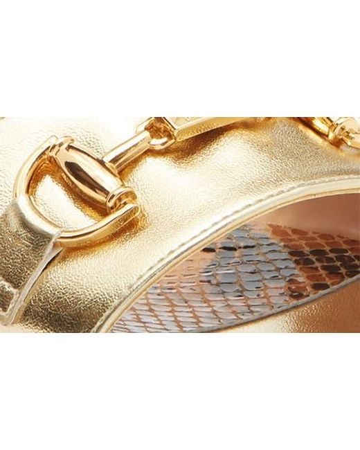 Roberto Cavalli Metallic Flat Slide Sandal