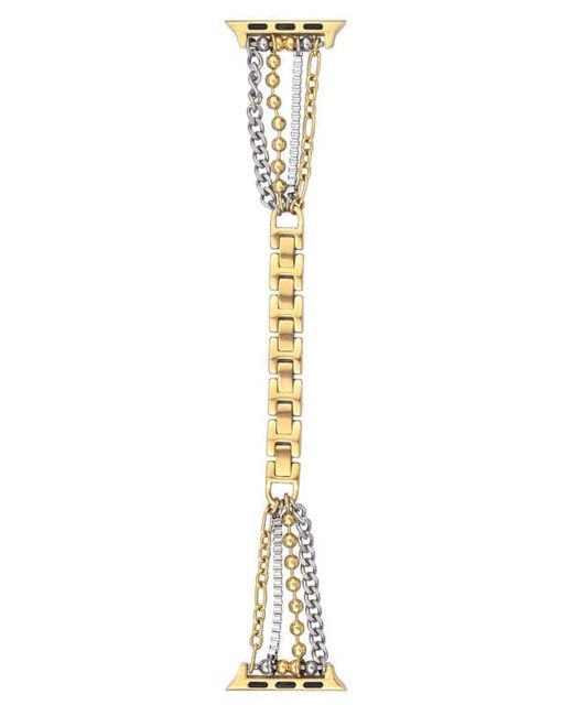 The Posh Tech Metallic Leo Mixed Chain Stainless Steel Apple Watch Bracelet Watchband