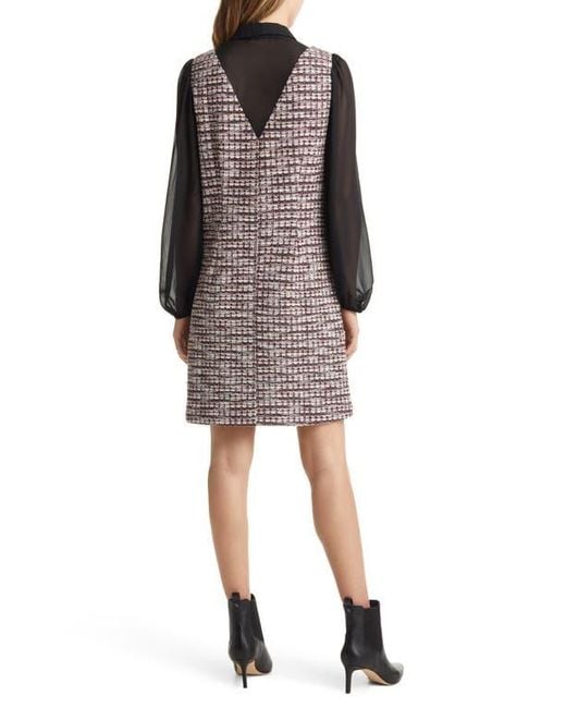 Julia Jordan Black Long Sleeve Tweed Minidress