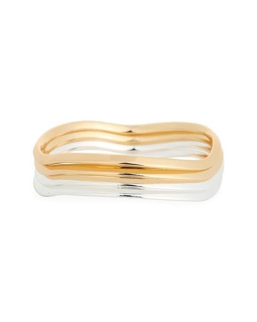 Leith Metallic 4-Pack Two-Tone Bangle Set