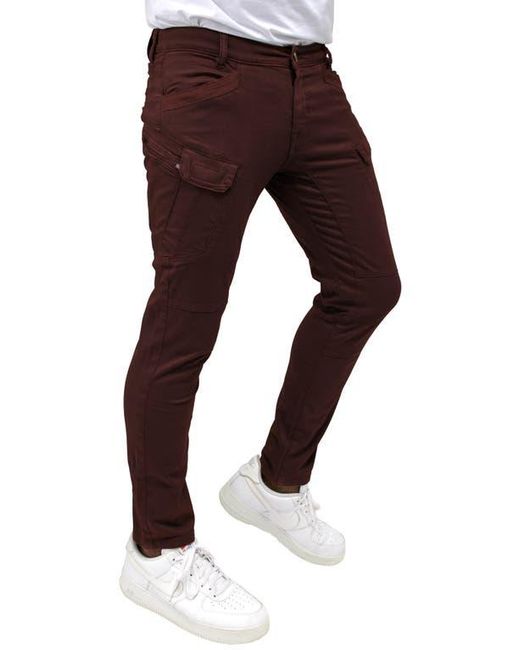 Xray Jeans Red Slim Cotton Cargo Pants for men