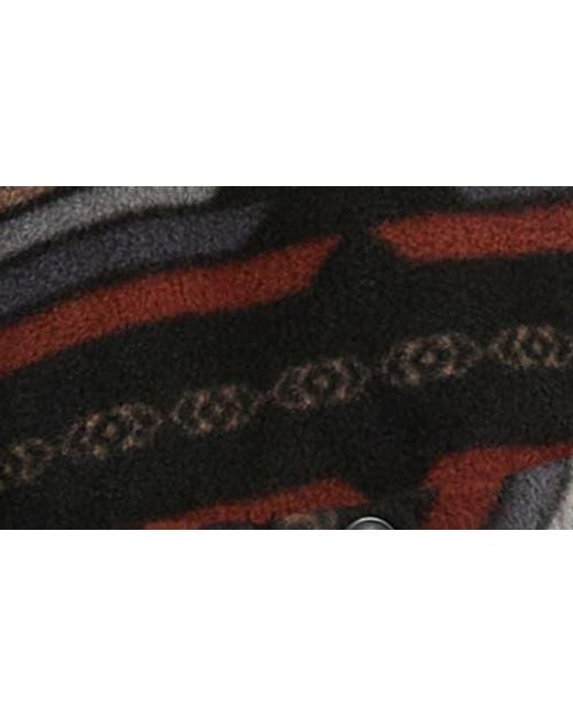 Jachs New York Black Geometric Jacquard Faux Shearling Lined Jacket for men