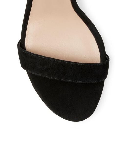 Stuart Weitzman Black Dancer Block Heel Sandal