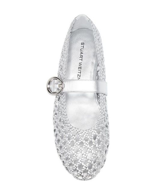 Stuart Weitzman White Thea Mary Jane Flat