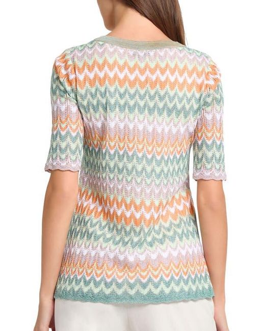 Misook Gray Pointelle Zigzag Knit Tunic