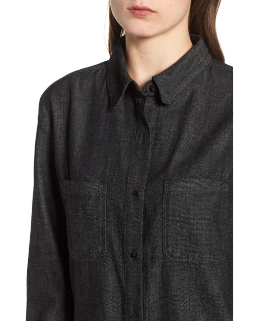 AG Jeans Black Selena Chambray Shirt