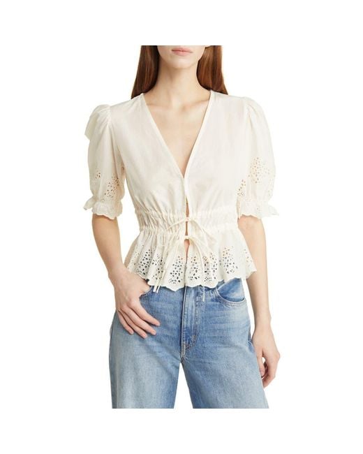 & Other Stories White Tie Front Top