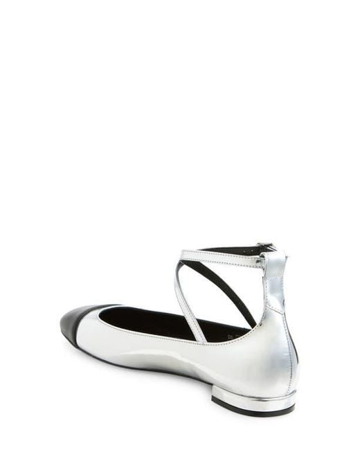 Stuart Weitzman Metallic Eden Cross Strap Ballet Flat