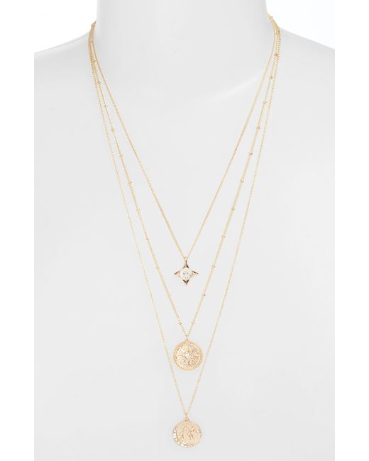 THE KNOTTY ONES White Astrological Charm Layered Necklace