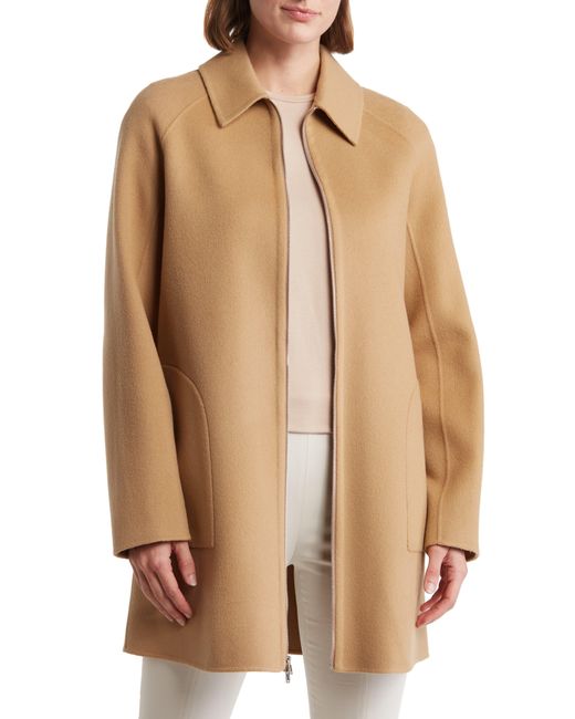 Theory Brown Clean Caban Double Face Wool Blend Coat