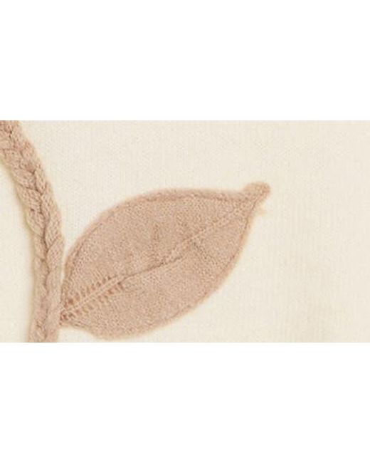Saachi Natural Ruffled Bloom Pullover Sweater