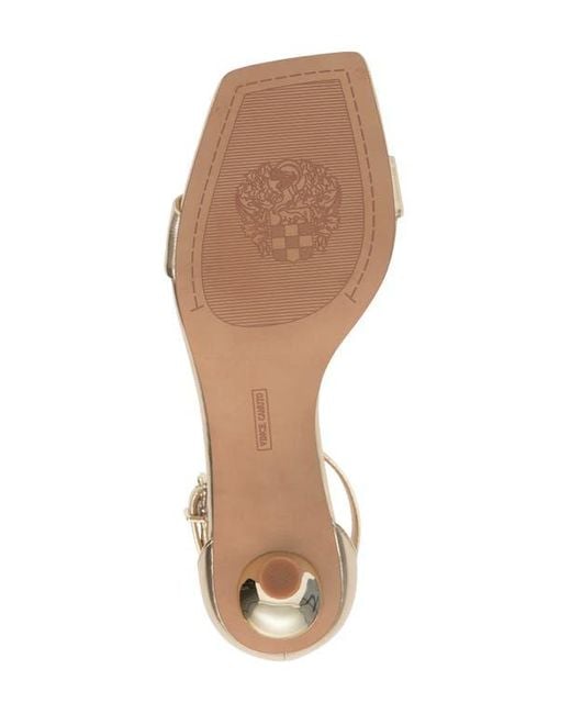 Vince Camuto Metallic Vinkely Square Toe Kitten Heel Sandal