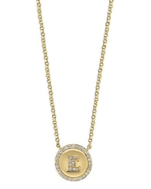 Effy Metallic Diamond 'E' Initial Pendant Necklace