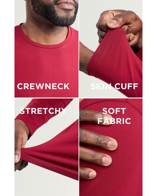 Xray Jeans Red Crewneck Long Sleeve T-Shirt for men