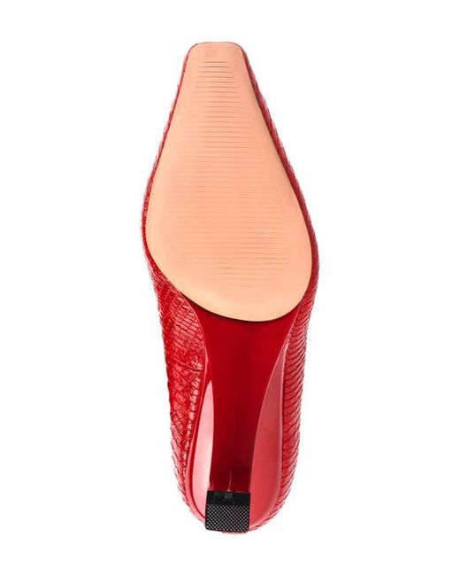 Ninety Union Red Intense Snake Embossed Pump