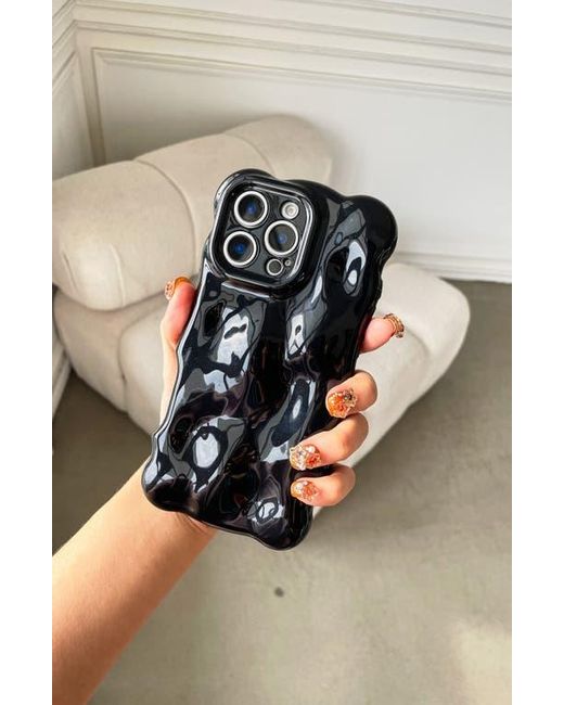 Auramma Black Glossy Bubbles Iphone 16 Pro Case