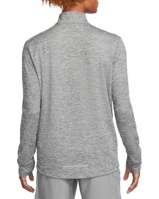 Nike Gray Pacer Dri-fit Half Zip Long Sleeve Running Shirt for men