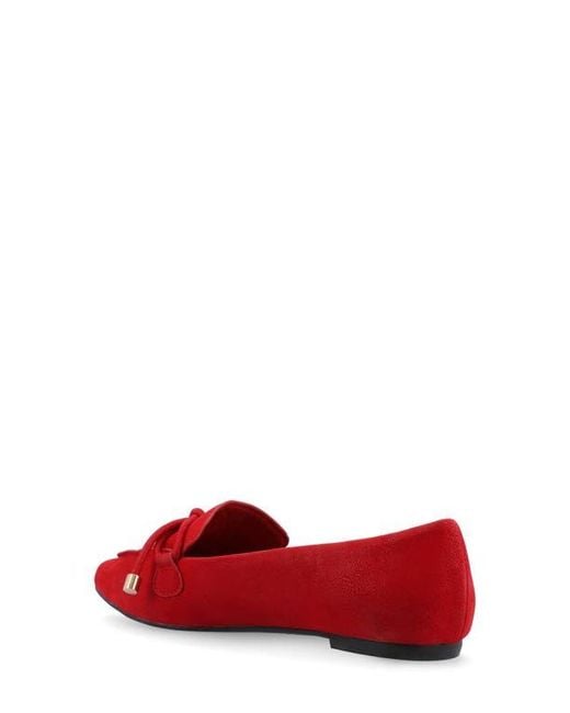 Journee Collection Red Pointed-Toe Faux-Suede Flats