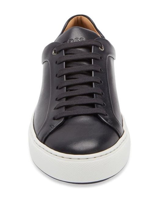 Boss Blue Mirage Lace-Up Leather Sneaker for men