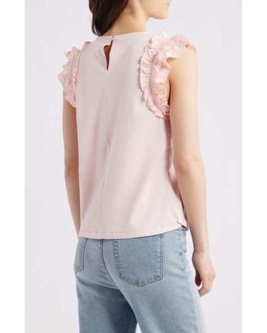 Wit & Wisdom Blue Ruffle Sleeve Top
