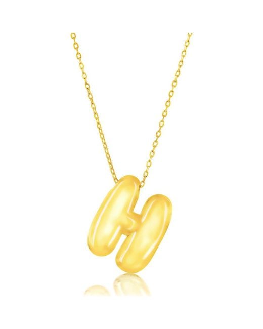 Simona Metallic Bubble Initial Pendant Necklace