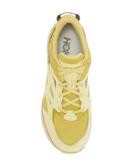 Hoka One One Yellow Gender Inclusive Clifton L Suede Sneaker