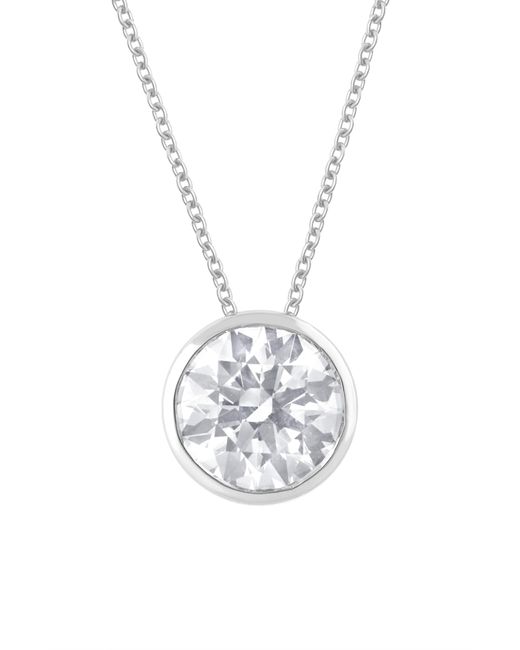 Badgley Mischka White 14k Gold Round Cut Lab-created Diamond Pendant Necklace