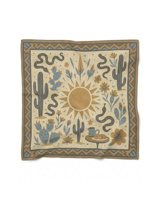 Saachi Metallic Sun Desert Square Scarf