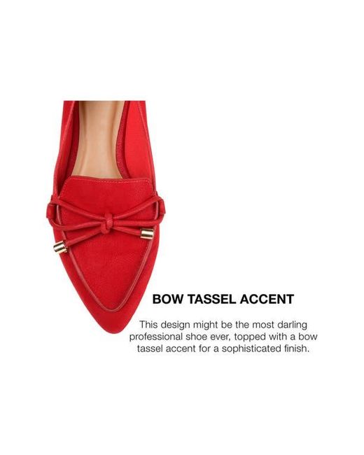 Journee Collection Red Pointed-Toe Faux-Suede Flats