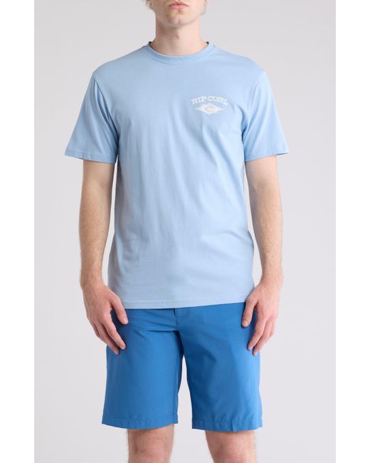 Rip Curl Blue Alignment Cotton Graphic T-shirt for men