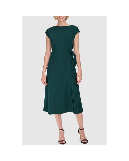 Calvin Klein Cap Sleeve Pleated Side Midi Dress in Green | Lyst Calvin Klein Cap Sleeve Pleated Side Midi Dress in Green | Lyst