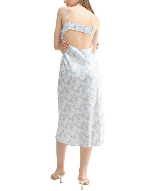 Lush Blue Open Back Midi Dress