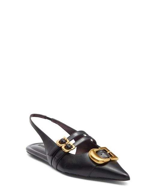Marc Jacobs Black The Doll Pointed Toe Slingback Flat