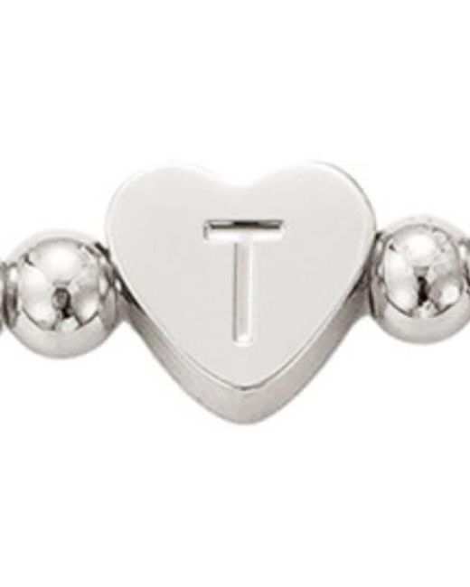 Adornia White Beaded Initial Charm Bracelet Set
