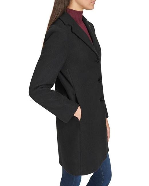 Calvin Klein Black Classic Notch Lapel Coat