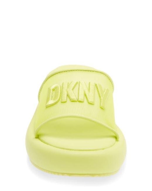 DKNY Yellow Odina Platform Slide Sandal