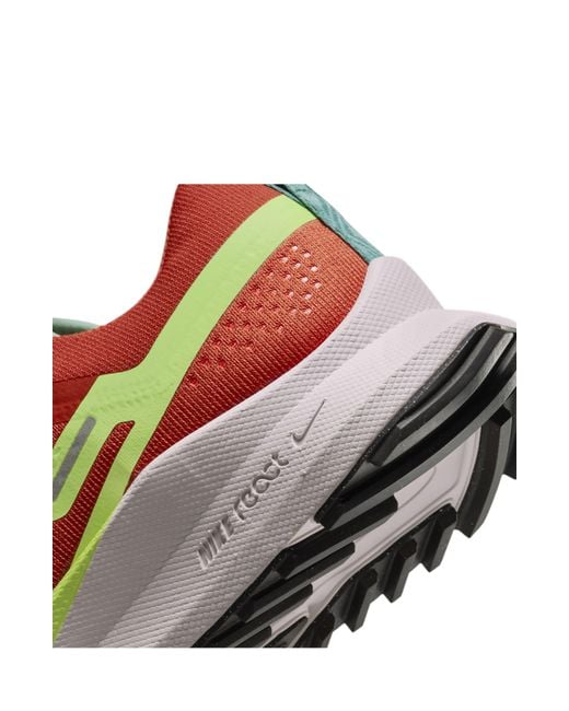 Nike Red React Pegasus Trail 4 Running Shoe